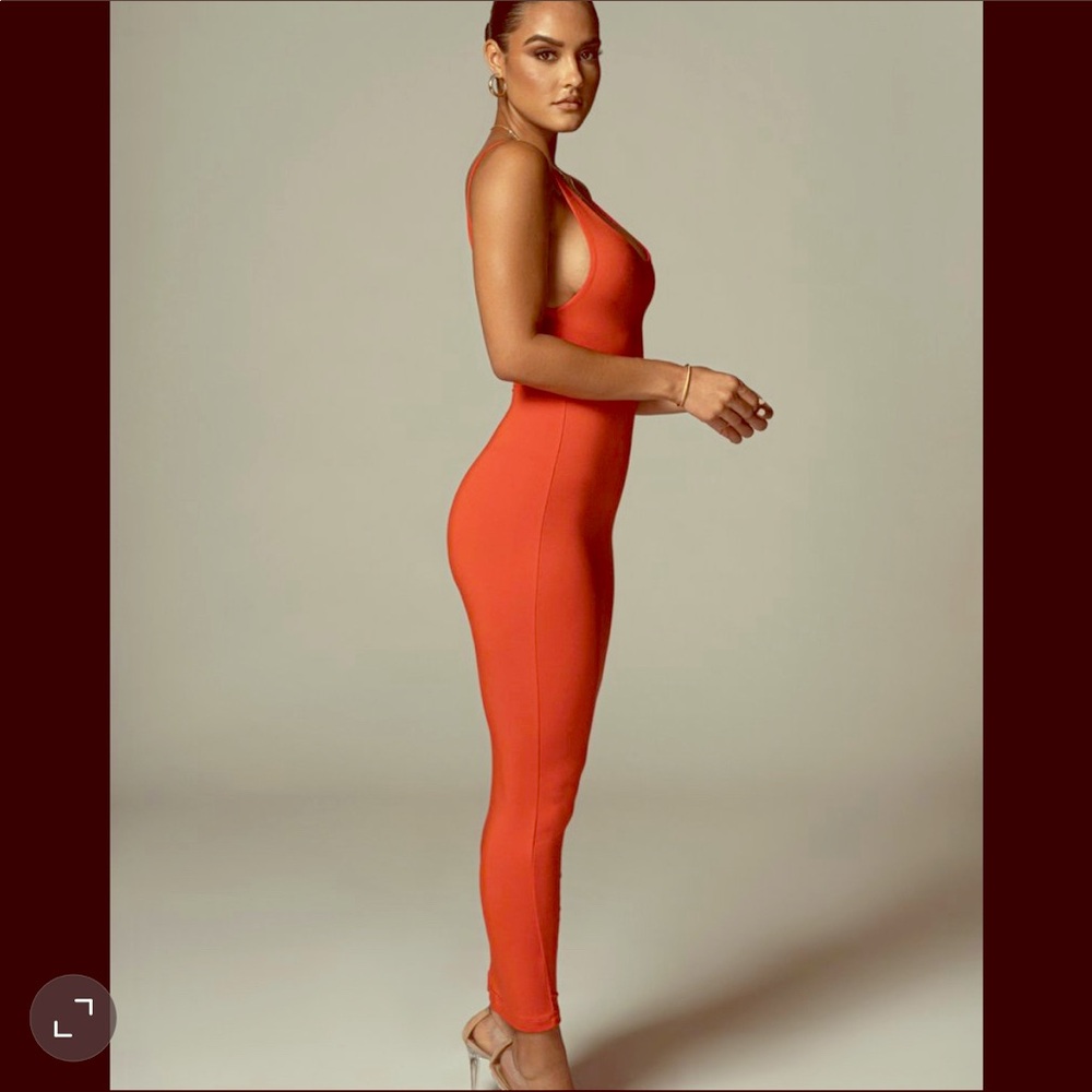 Orange Perfection JLUXBASIX Low Side Dress